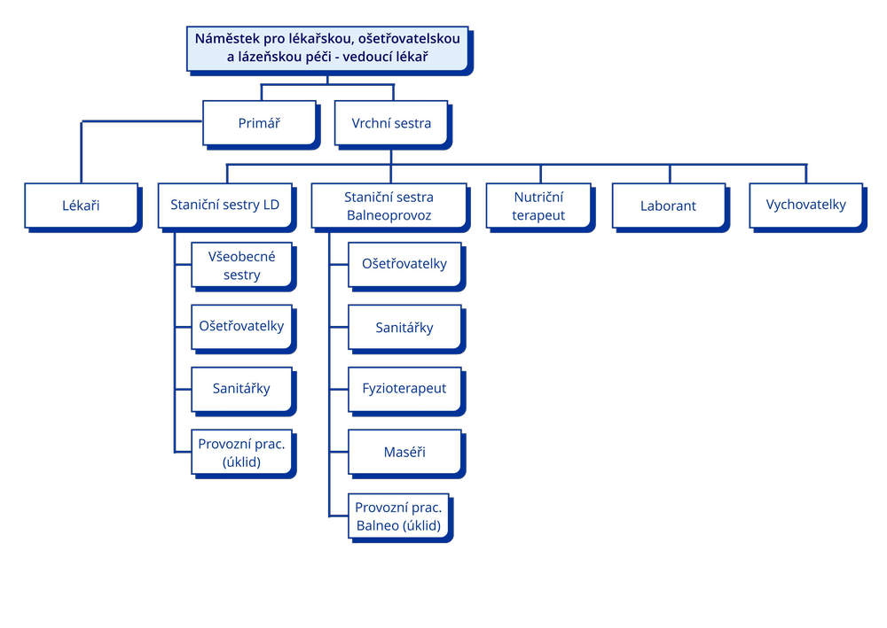 Organizační struktura - Náměstek pro lékařskou, ošetřovatelskou a lázeňskou péči - vedoucí lékař